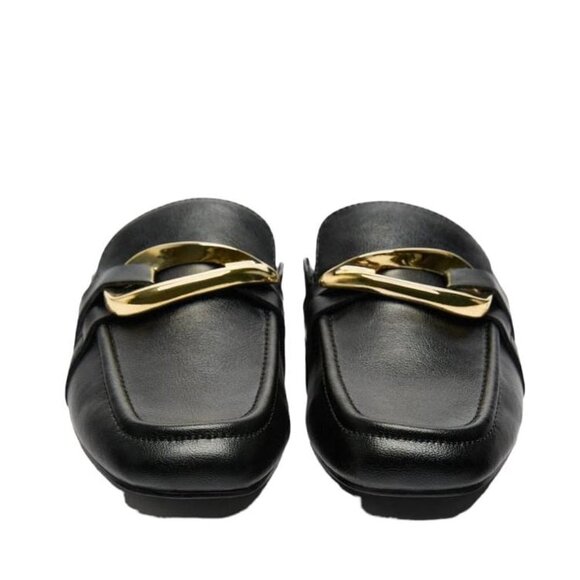 ZARA MULE LOAFERS WITH EMBELLISHED METALLIC DETAIL BLACK SIZE 7.5 | 3531/110/800 - Picture 3 of 9
